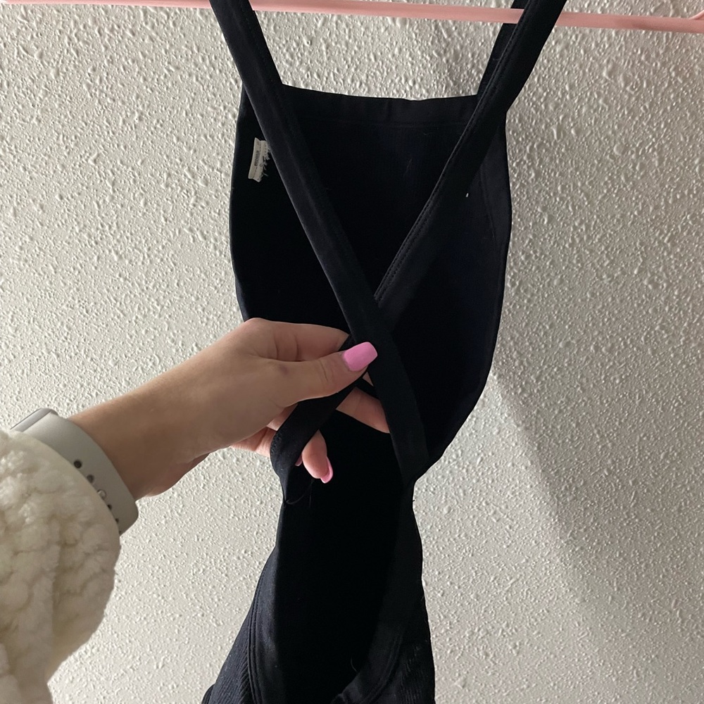 Black cross cross bodysuit